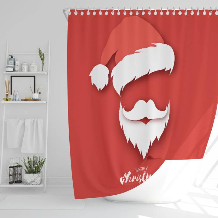 Kerstman hoed en baard (douchegordijn) voor wholesale door Benjamin Tate Design