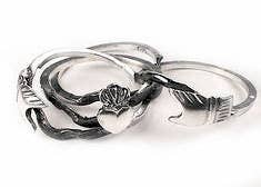 Silver Insanity - Wholesale Band/Stacked Ring - Sterling Silver Celtic Claddagh Puzzle Band Ring2