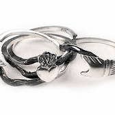 Silver Insanity - Wholesale Band/Stacked Ring - Sterling Silver Celtic Claddagh Puzzle Band Ring2