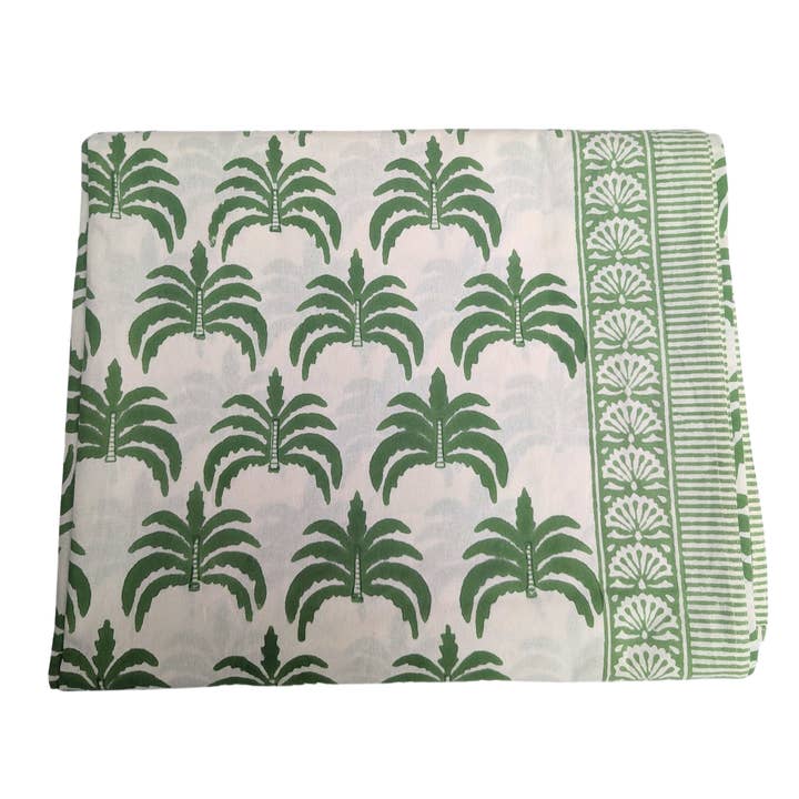 LNH EDIT - Wholesale Tablecloth - Modern Palm green Rectangle Tablecloth1