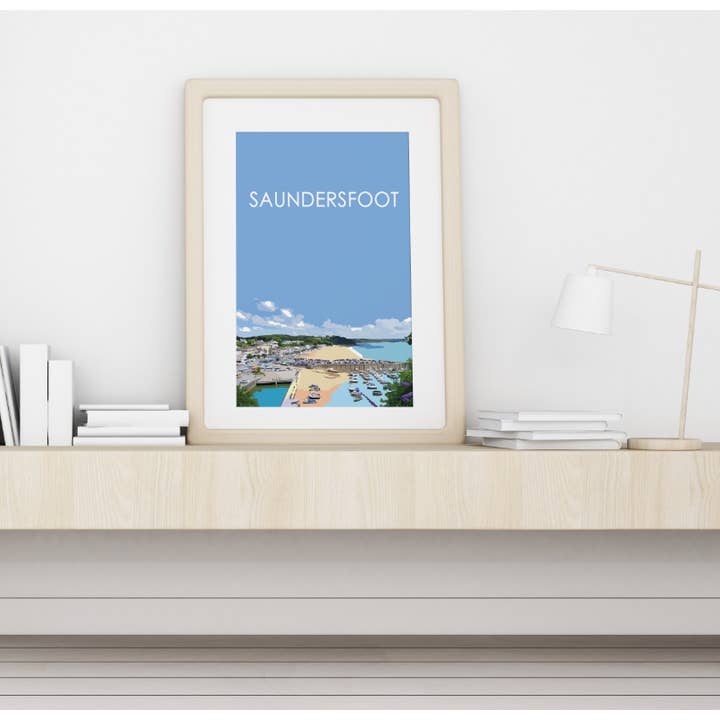 Saundersfoot, Pembrokeshire für den Großhandel von Travel Prints Wales