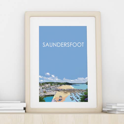 Saundersfoot (Pembrokeshire) por atacado de Travel Prints Wales