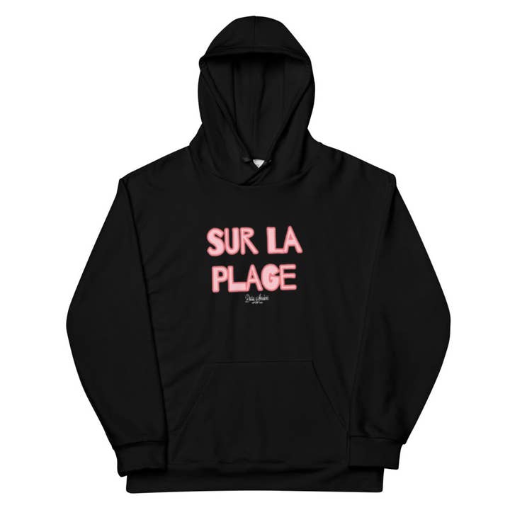 SUR LA PLAGE HOODIE • BLACK for wholesale by Dara Senders