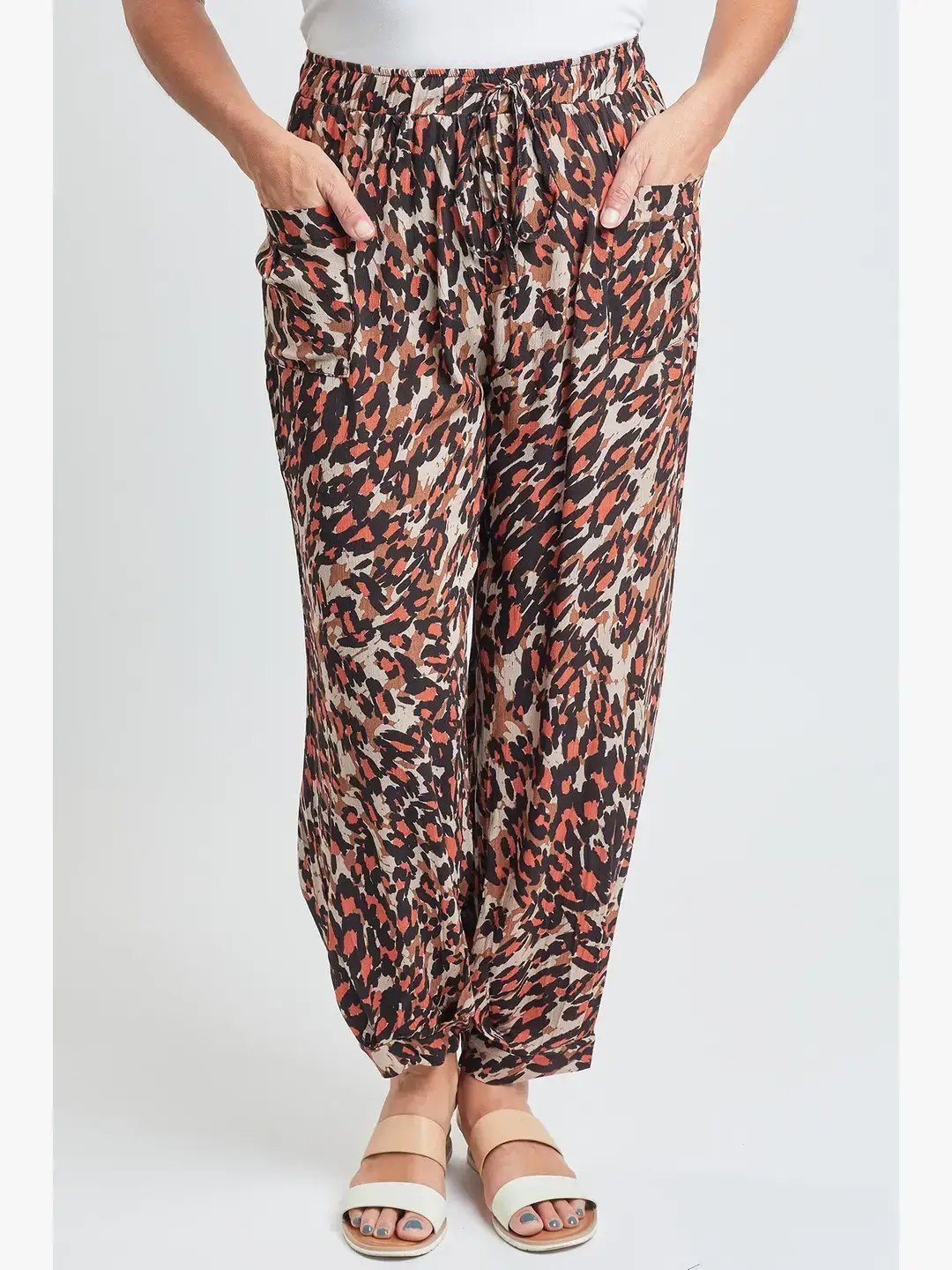 YMI - Wholesale Pants - Women's - Drawstring Wide Jogger Pant With Pleated Hem-WF1209CG24