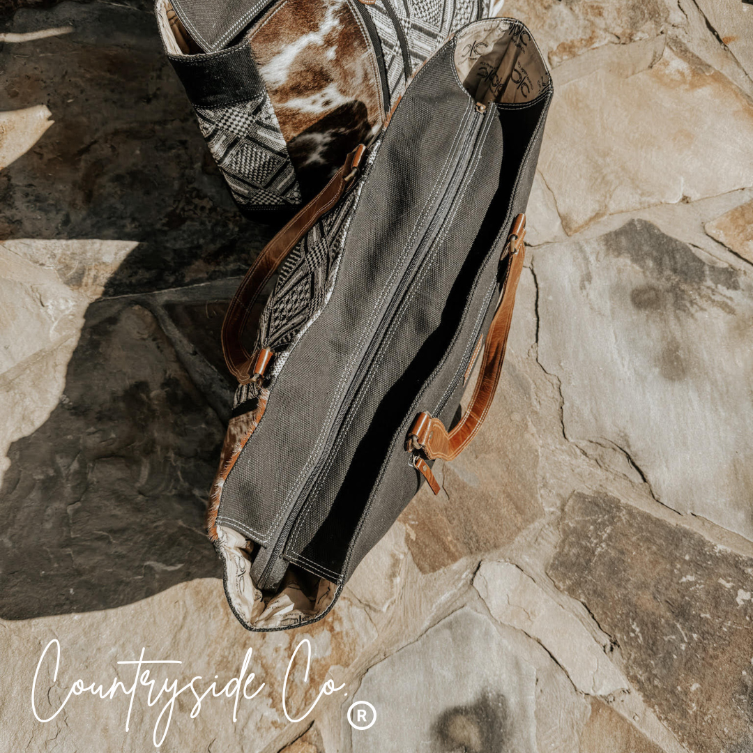 Texas Western Cowhide Bags and More - Wholesale Duffel- en weekendtas - Dames - Charlene Koeienhuid Weekendtas4