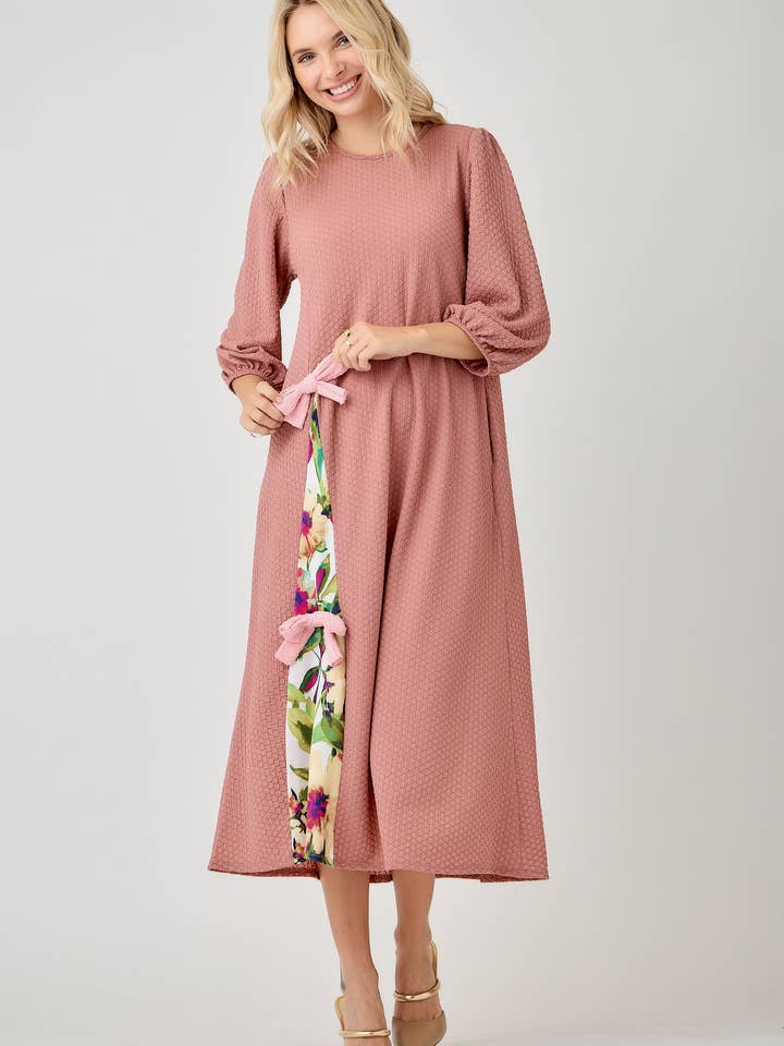 Celeste Clothing - Wholesale Dress - Women's - WOMEN'S MODEST SIDE BOW DRESS WITH PUFF SLEEVES AND POCKETS8