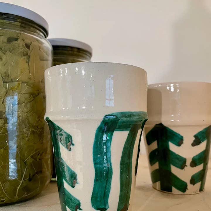 High crafty - Wholesale Coffee Mug - ☕ Beldi Mug – Green – Set of 2 – Handmade Moroccan Ceramic2