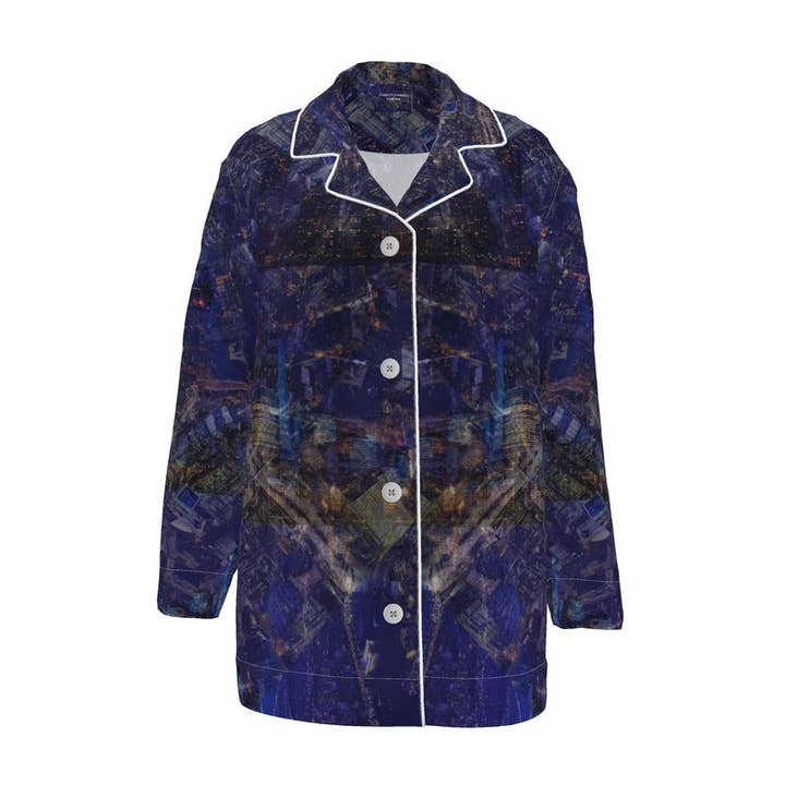 Camisa de pijama de lujo para mujer - Colección Manhattan Nights para venta al por mayor de Funky Flamingo London