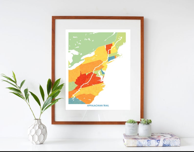Juanita's Adventures - Wholesale Art Print - Juanitas AT Trail Hiking Map Print2
