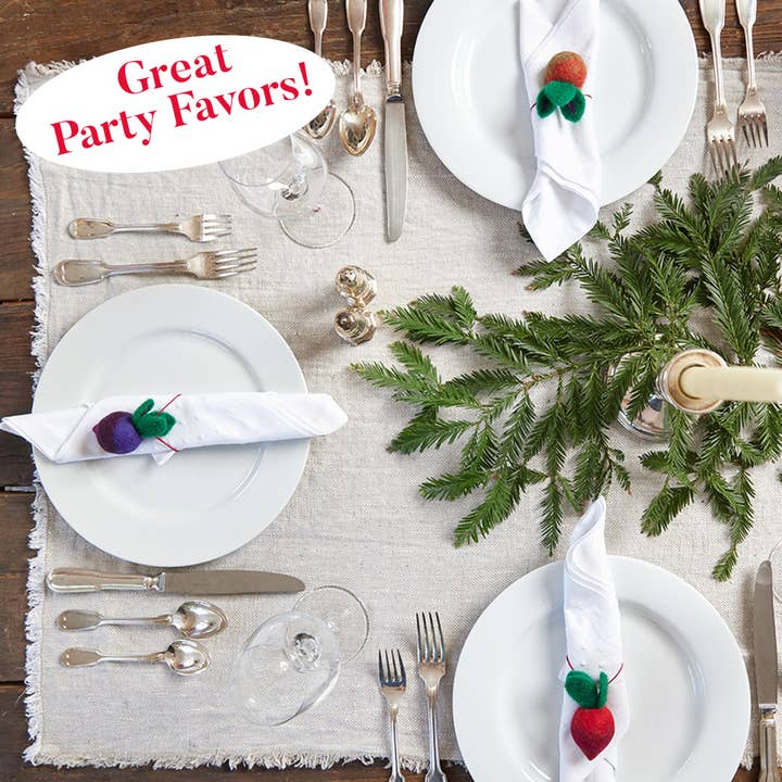 rockflowerpaper - Wholesale Ornament Set - BEETS Felt Ornaments - 3 pc assortment