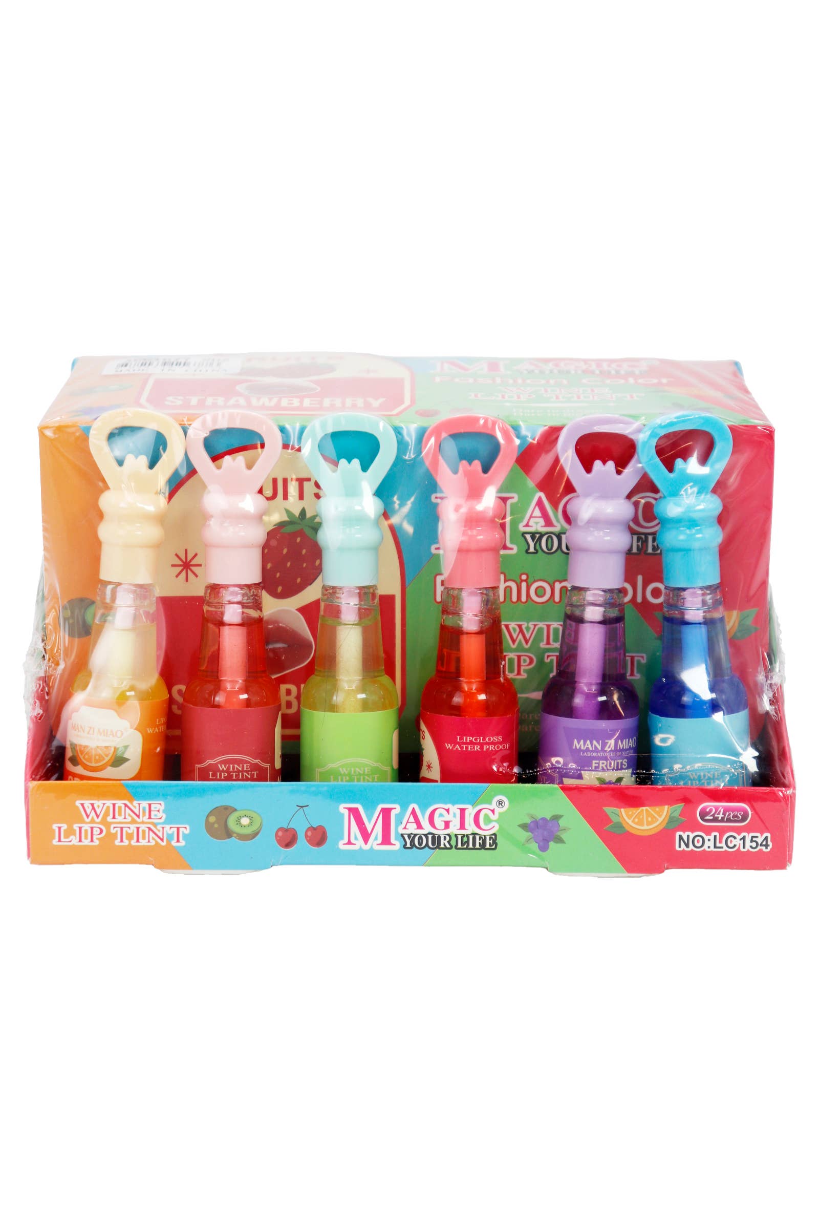 Cap Zone – wholesale Läppglans – Fruktvinflasköppnare Läppglans - 24 st1