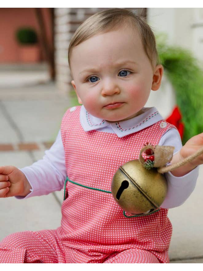 Marco and Lizzy - Wholesale Overalls - Kids - Christmas Boy's Longall pima cotton red checks Set3