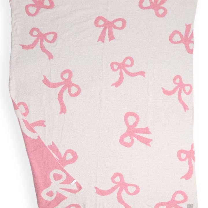 MiMi Wholesale - Wholesale Throw Blanket - JCL6020 Super Lux Pink Ribbon Blanket3