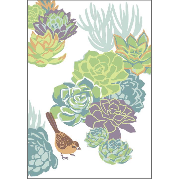 Bonito imán de cocina RBI-99 con forma de pájaro en forma de pájaro en un suculento jardín para venta al por mayor de Rigel Paper