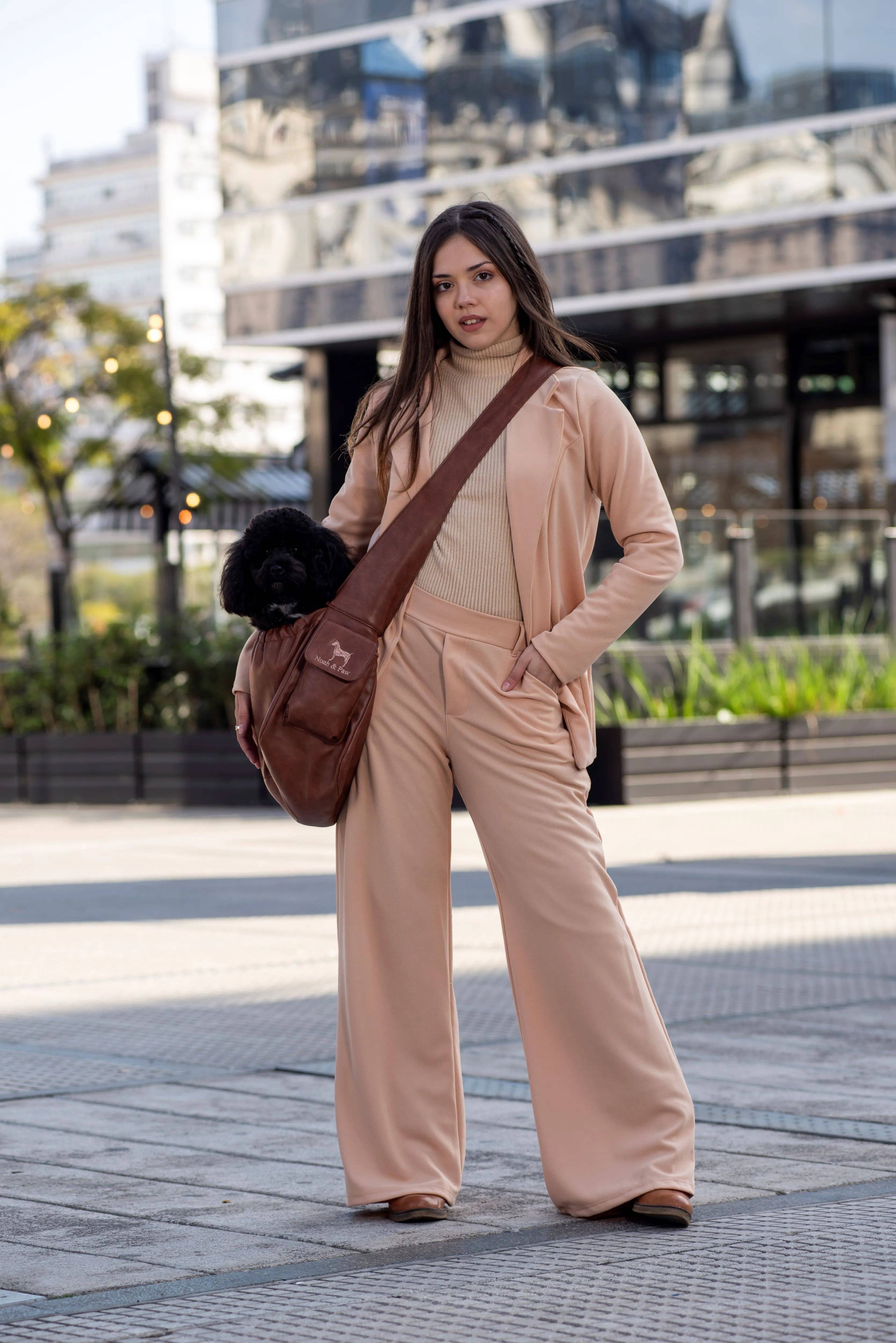 NOAH AND PAW LLC - Wholesale Pet Carrier - Cat/Dog - Vegan Leather Pet sling Carrier, Ruffle Style28