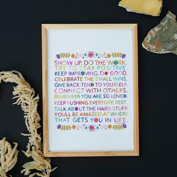 glad you're here co - Wholesale Art Print - Show Up, Do the Work Empowerment Art Print0