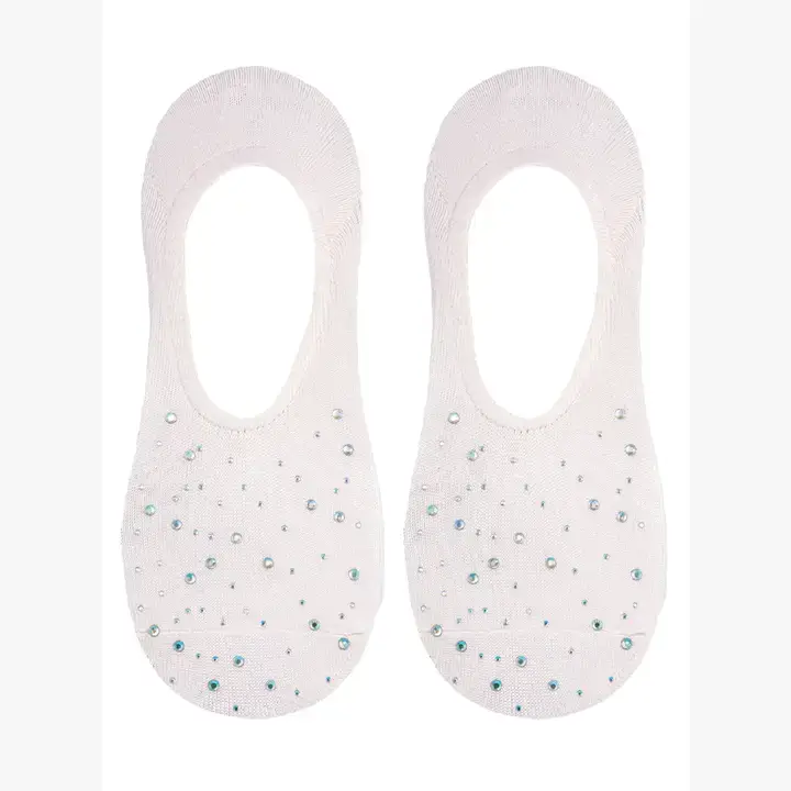 Living Royal - Wholesale Socks - Women's - No-Show Liner Socks w/ Crystal Jewel Embellishments - Pink0