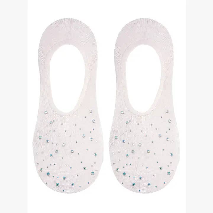 Living Royal - Wholesale Socks - Women's - No-Show Liner Socks w/ Crystal Jewel Embellishments - Pink