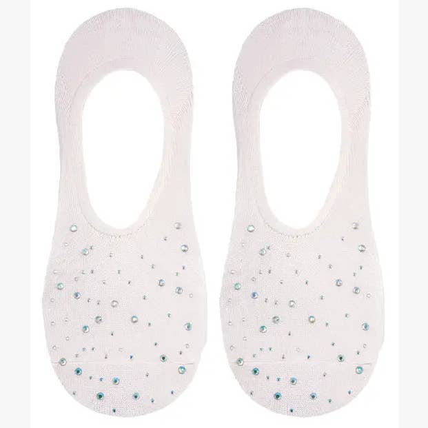 Living Royal - Wholesale Socks - Women's - No-Show Liner Socks w/ Crystal Jewel Embellishments - Pink0