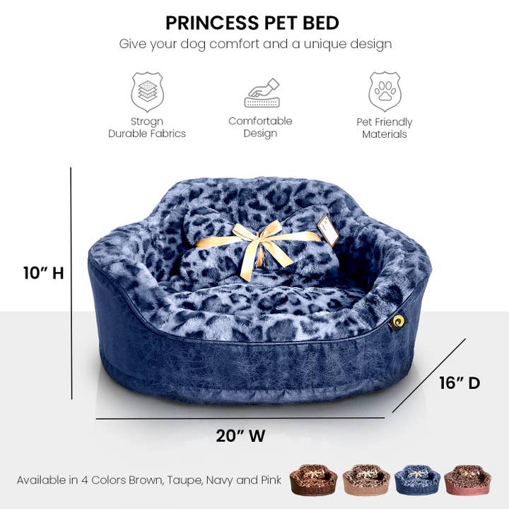 Precious Tails - Wholesale Pet Bed - Cat/Dog - Precious Tails Leopard Princess Bed