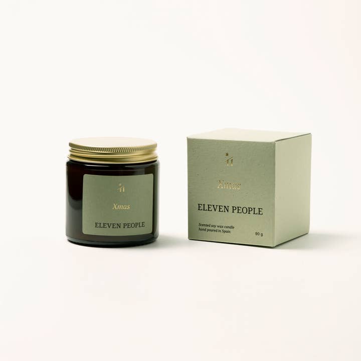 ELEVEN PEOPLE - Wholesale Jar/Filled Candle - Xmas Christmas Candle Cedar, oak moss, rose and apple