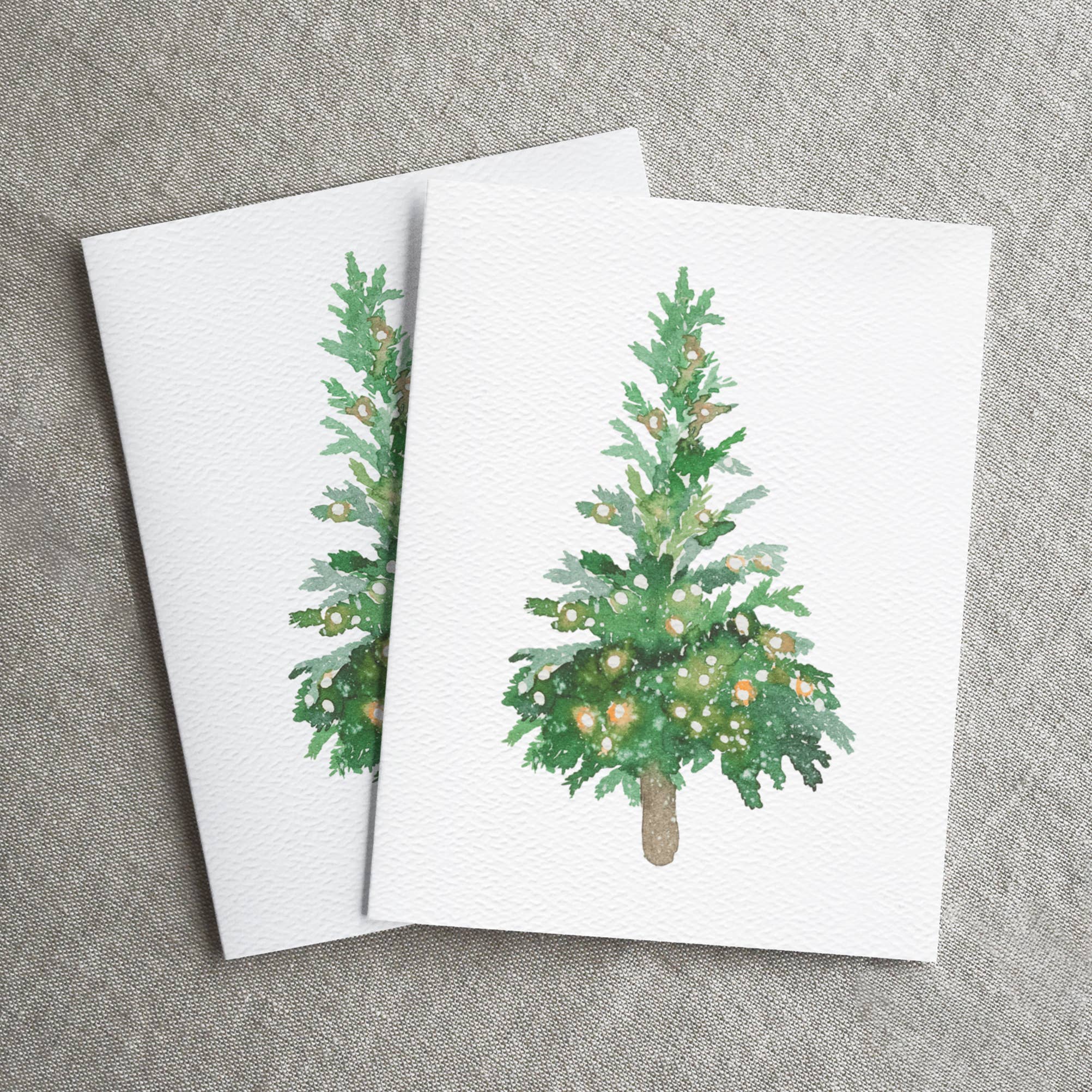 Blue Thistle - Wholesale Christmas Card - Boxed Set of 6 or 12 Holiday Greeting Cards, Christmas Trees2