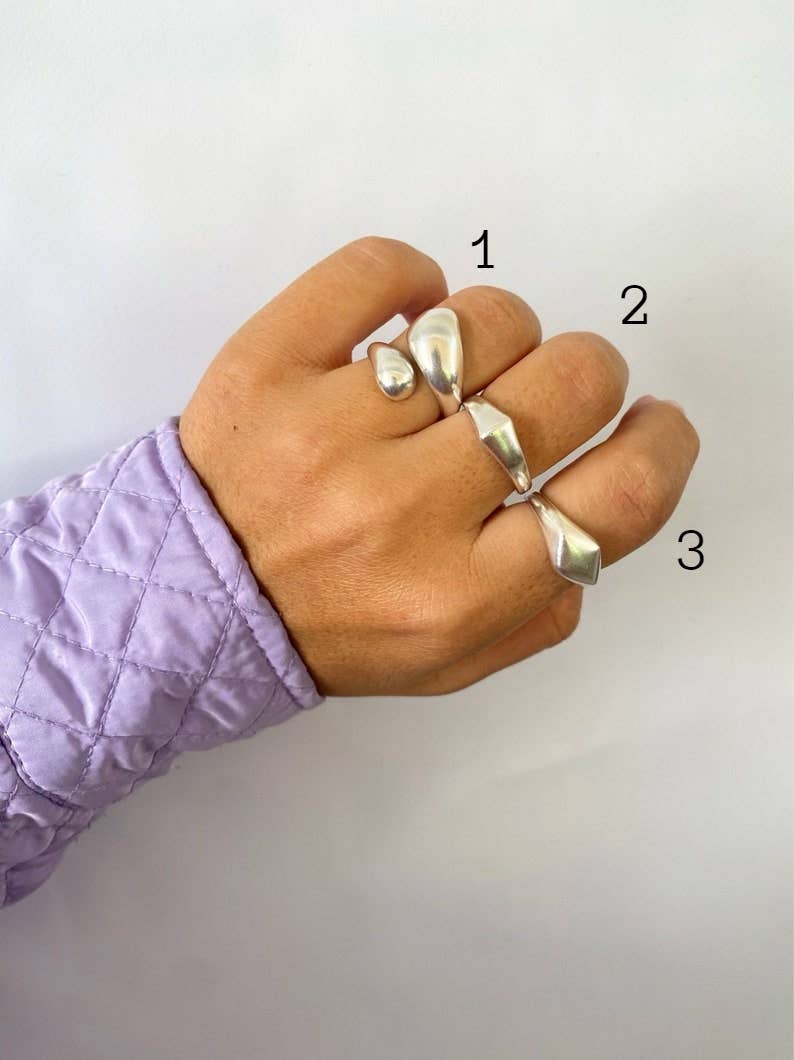 Christina Christi - Wholesale Cocktail/gelegenheidsring - Zilveren ringen dames, brede ringen, verstelbare ringen3