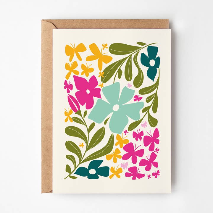 Carte de vœux vierge avec papillons pour la vente par Happy Street