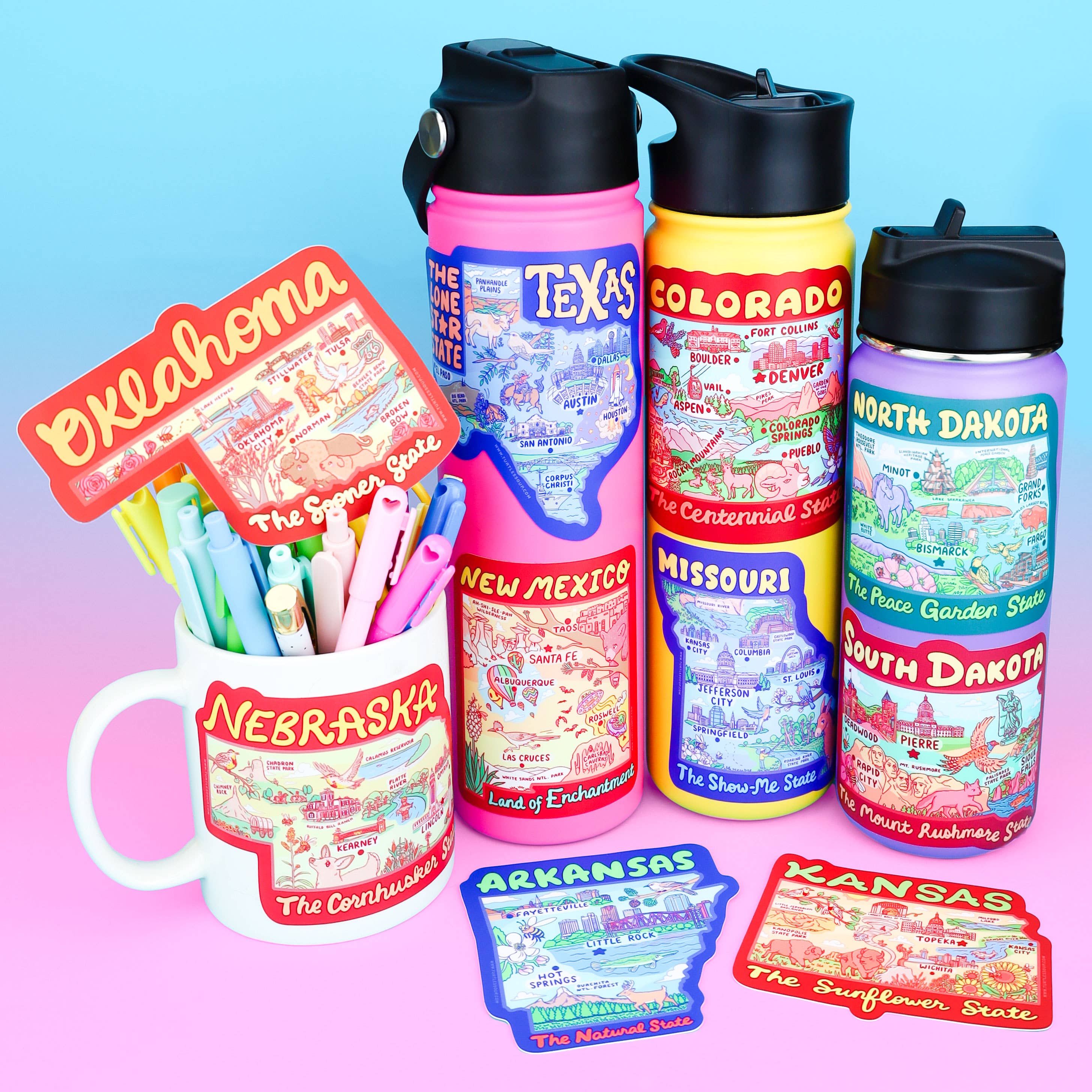 Turtle's Soup – wholesale Sticker – North Dakota Map Peace Garden State Car Decal Vinyl Sticker2