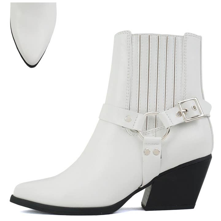 FD-EDWINA-Block Heel Dress Western Cowboy Ankle Boots for wholesale by Golden Bulls