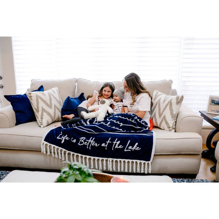 Pavilion - Wholesale Throw Blanket - Life Is Better at the Lake 50" x 60" Plush Blanket2