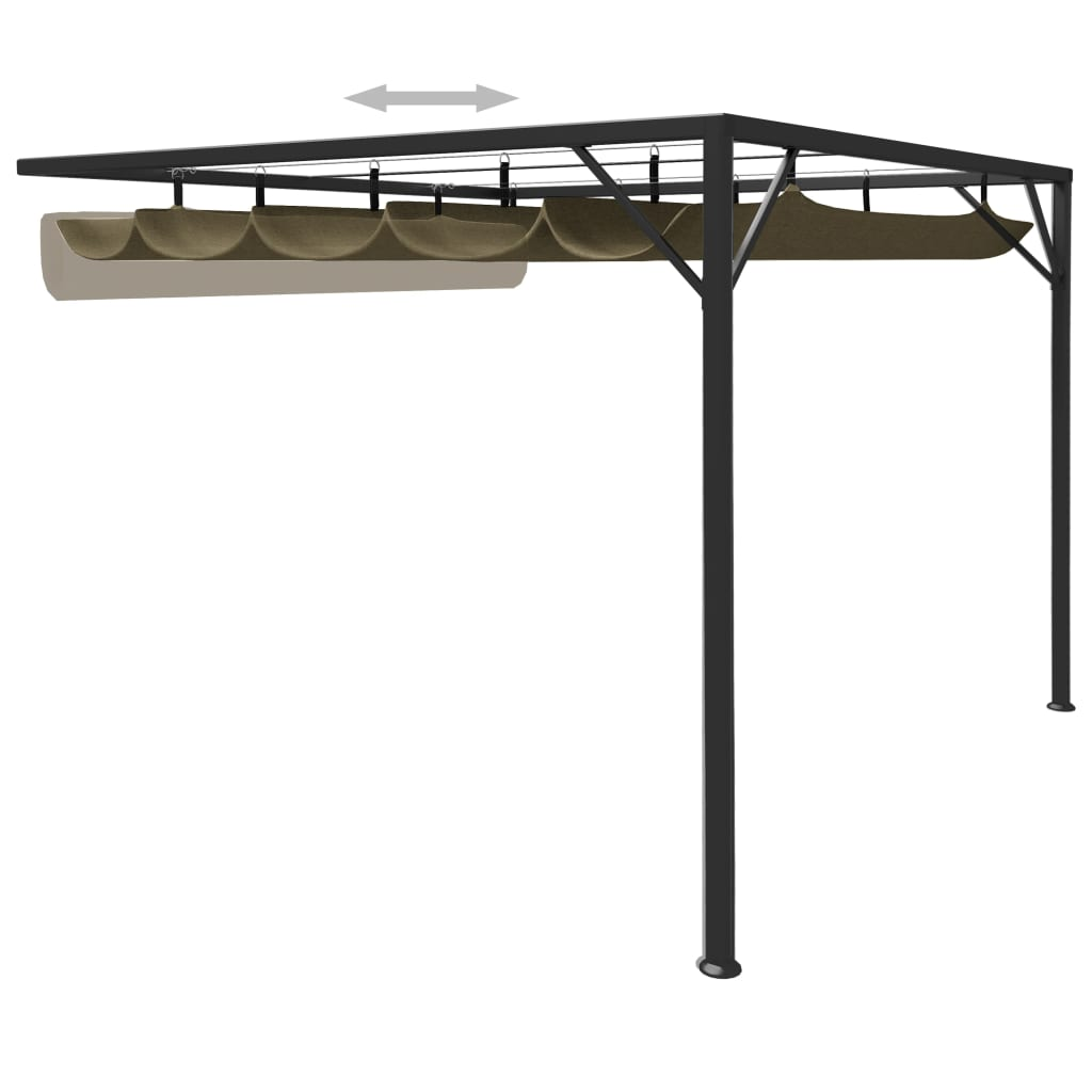 Greenwestons - Wholesale Outdoor Ornament/Decor - Green's Garden Wall Gazebo with Retractable Roof 9.8'x9.8' T1