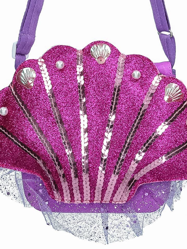 Shiny Seashell Kids Handbag- Pretty Purple for wholesale by Lily and Momo