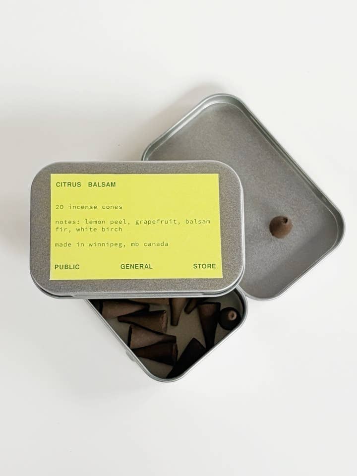 Citrus Balsam Incense Cones for wholesale by Public General Store inc