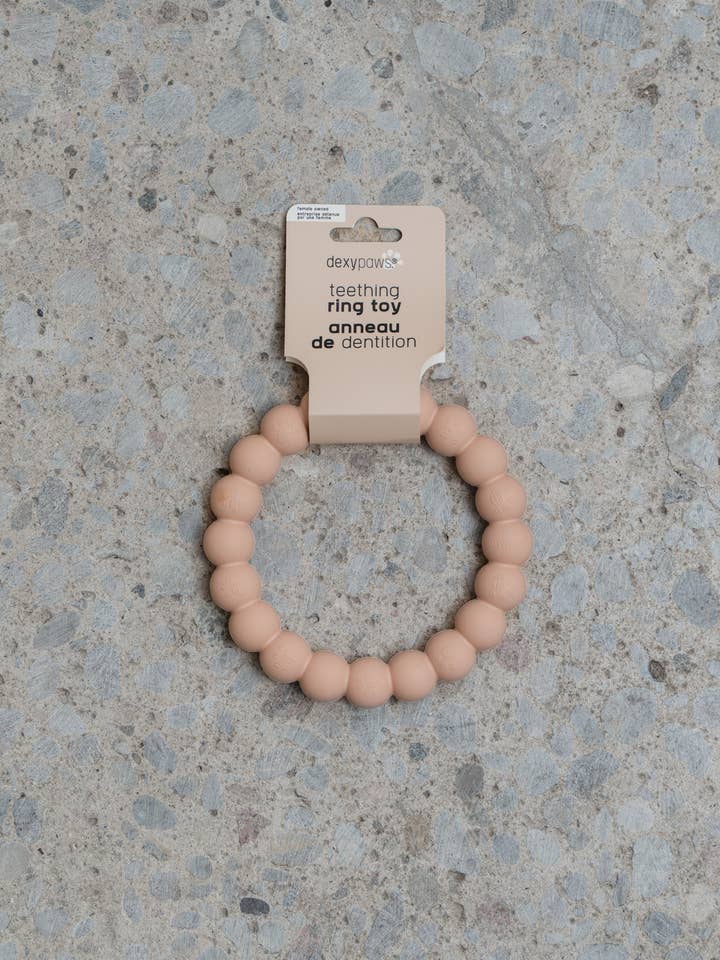 Blush Pink Aggressive Teething Ring for wholesale by dexypaws
