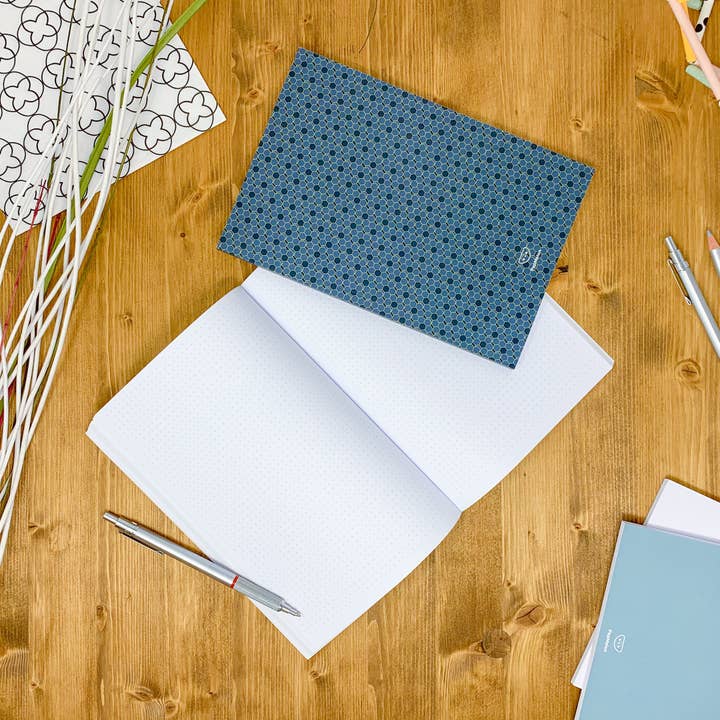 PepMelon - Wholesale Notebook - Dotted notebook, 108 page, soft touch cover, A4/A5/A5 pad, 24 color drop and tile pattern, black, blue, red, green, purple20