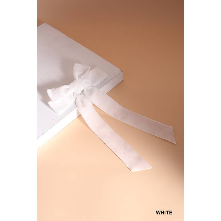 42POPS - Wholesale Hair Bow - Women's - ",,.._ VELVET VINTAGE LONG RIBBON HAIR BOW CLIPS BARRETTES2