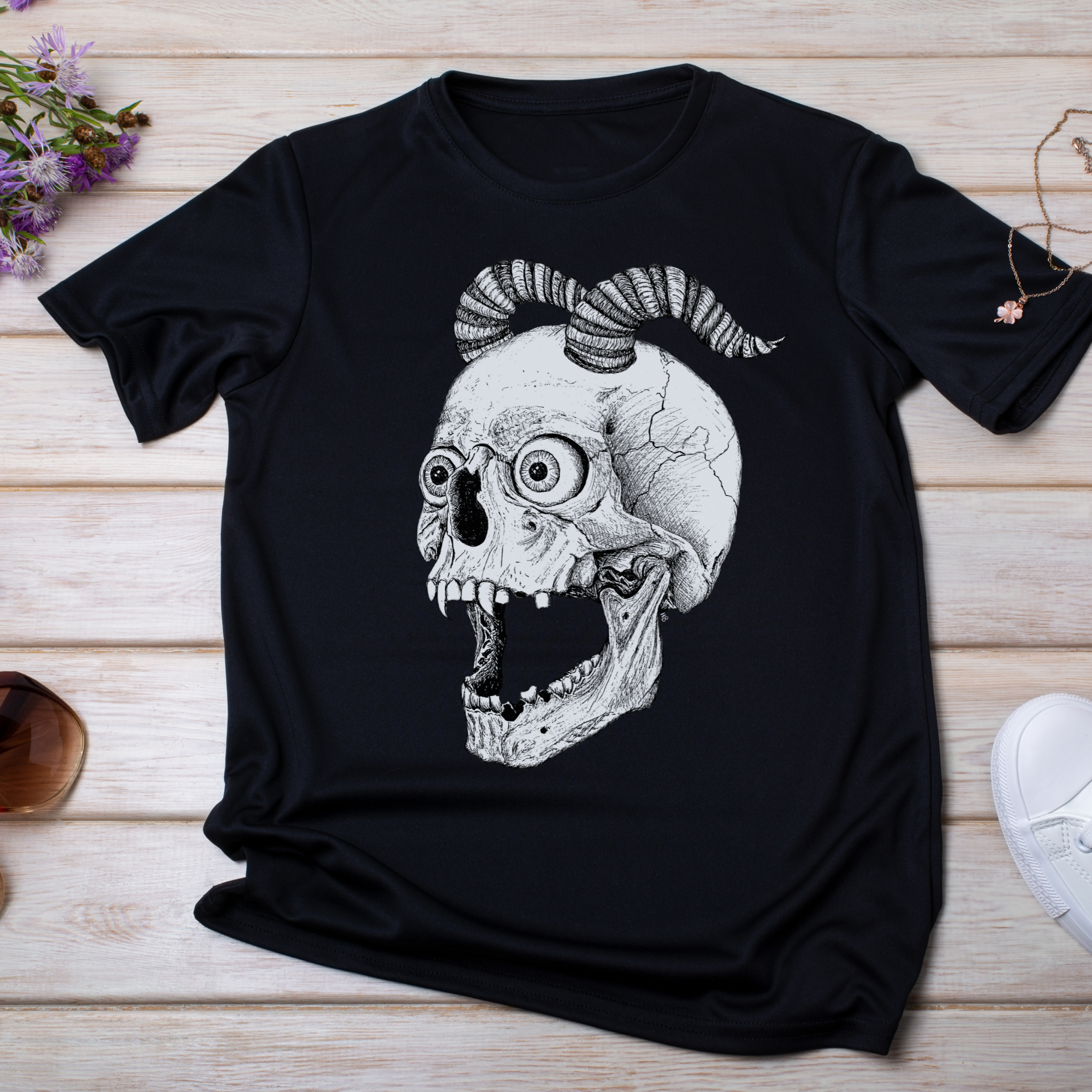 Hannah Kate Makes – wholesale T-shirt (graphic) – unisex – Screaming Skull T-shirt - Black - 100% Cotton - Reg/Fitted5