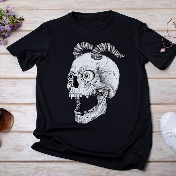 Hannah Kate Makes – wholesale T-shirt (graphic) – unisex – Screaming Skull T-shirt - Black - 100% Cotton - Reg/Fitted5