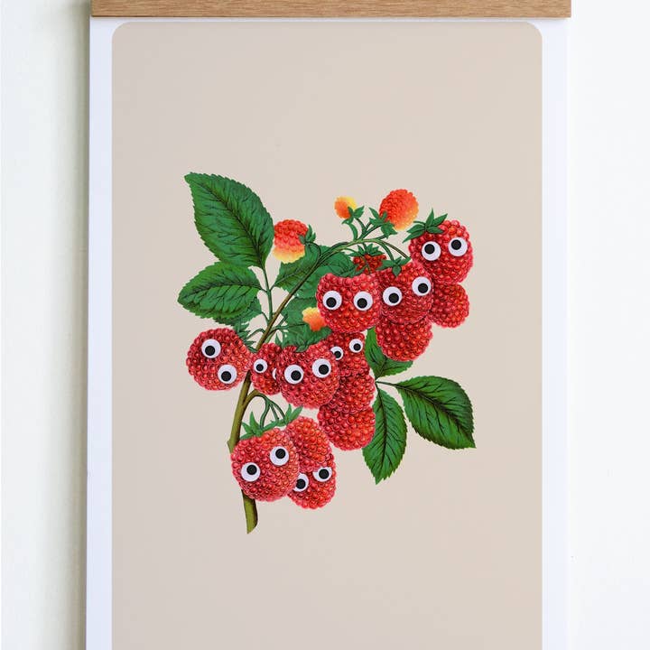 Stay Home Club – Engroshandel Kunsttryk – Googly Hindbær Print2