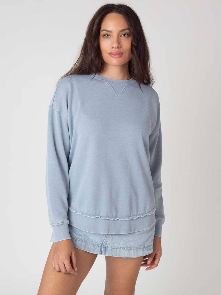 Campus Pullover in Faded Denim for wholesale by chicka-d