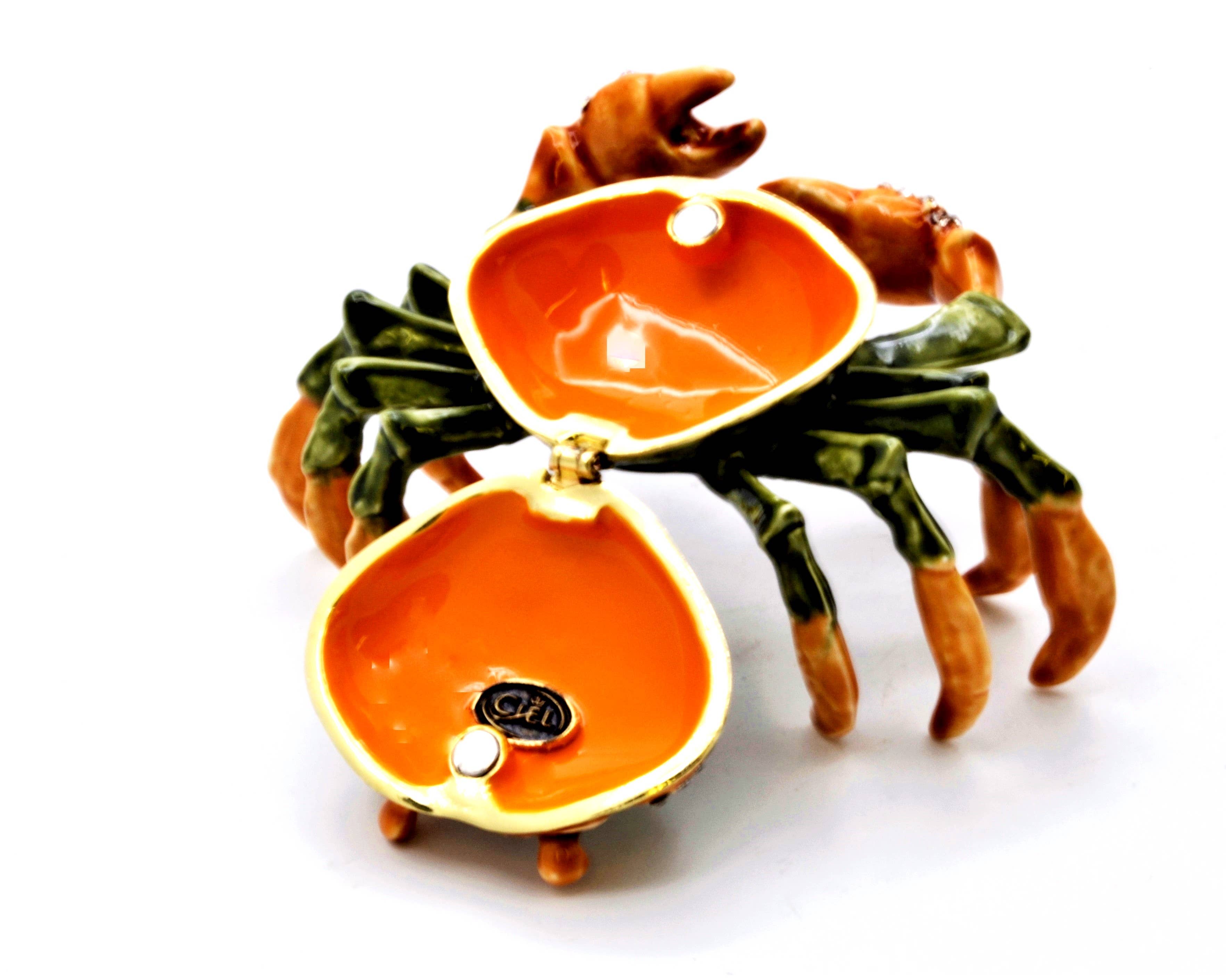 Ciel Collectables - Wholesale Jewelry Box/Organizer - Bejeweled Green Crab  Trinket Box. Hand Set Swarovski3