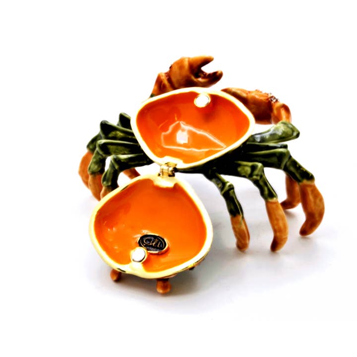 Ciel Collectables - Wholesale Jewelry Box/Organizer - Bejeweled Green Crab Trinket Box. Hand Set Swarovski3