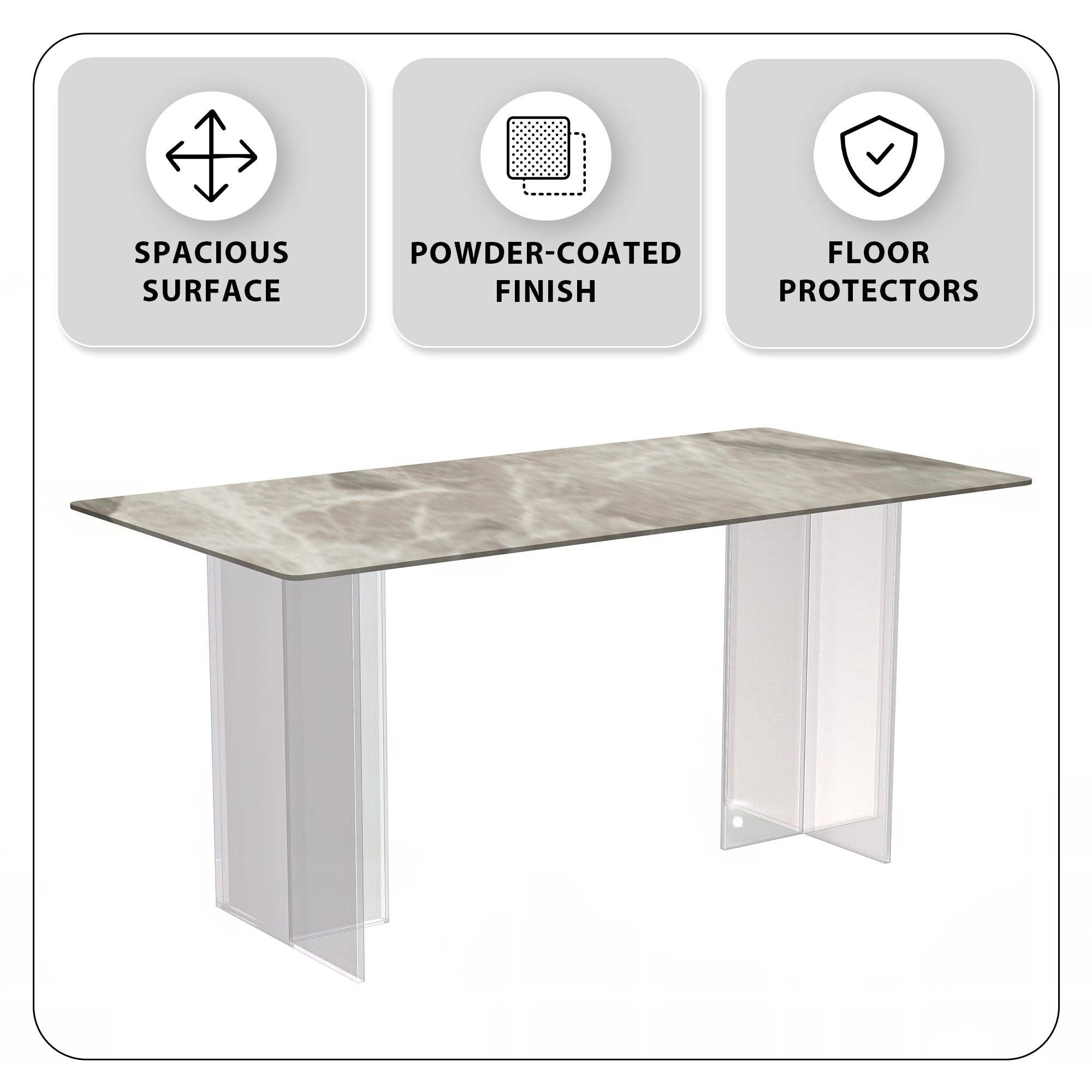 LeisureMod - Wholesale Side Table - Kova Rectangular Dining Table with Stone or Glass Top17