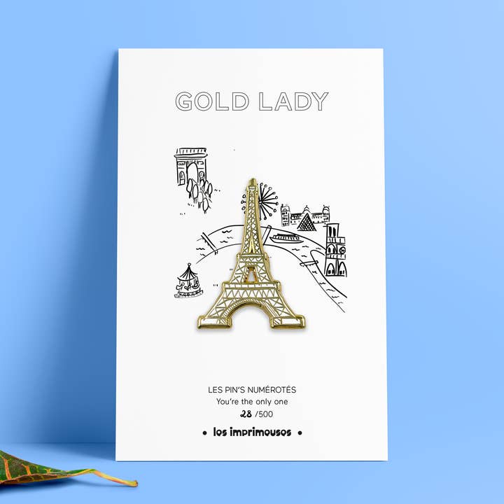 Pin's - Gold Lady - Eiffeltårnet for engroshandel hos LES IMPRIMEUSES
