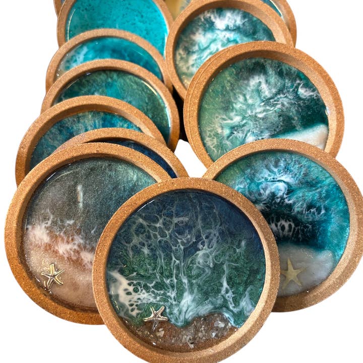 Wave Makers - Wholesale Coasters - Ocean Seascape Cork Coaster1