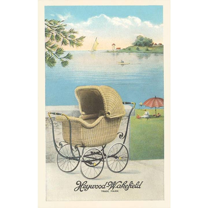 Carte postale AD-622 Landau en osier pour bébé pour la vente par Found Image Press