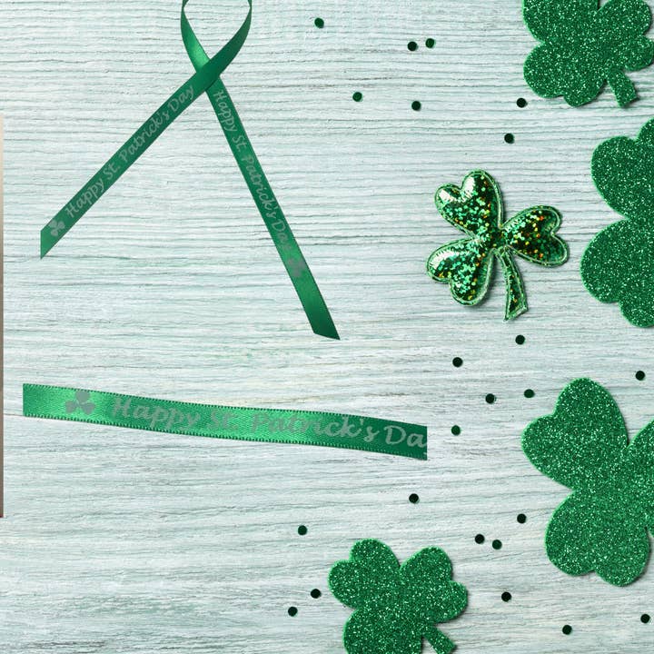 3/8" St. Patrick's Day ribbons- pack of 25 for wholesale by KnotJustCrocheted