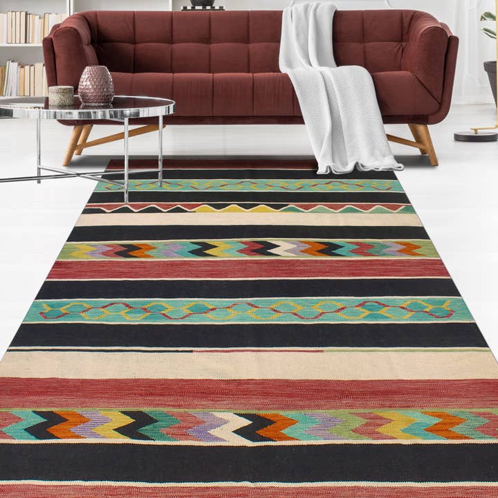 Noori Rug - Wholesale Area Rug - Modern Flatweave Albina Red Rug5