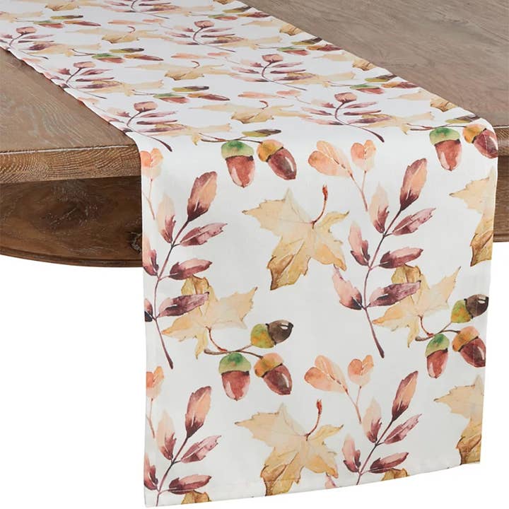 Acorn & Leaf Table Runner for wholesale by Fennco Styles